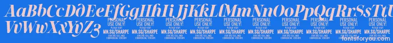 フォントSharpeBoIt PERSONAL – ピンクの文字、青い背景