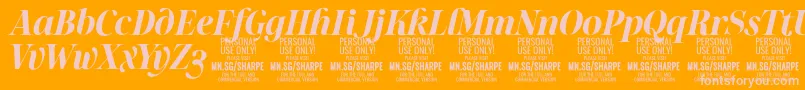 SharpeBoIt PERSONAL Font – Pink Fonts on Orange Background