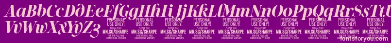 SharpeBoIt PERSONAL Font – Pink Fonts on Purple Background