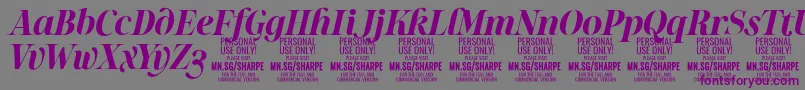 SharpeBoIt PERSONAL Font – Purple Fonts on Gray Background