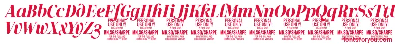 SharpeBoIt PERSONAL Font – Red Fonts on White Background