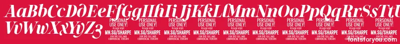 SharpeBoIt PERSONAL Font – White Fonts on Red Background