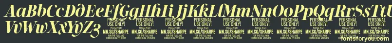 フォントSharpeBoIt PERSONAL – 黒い背景に黄色の文字