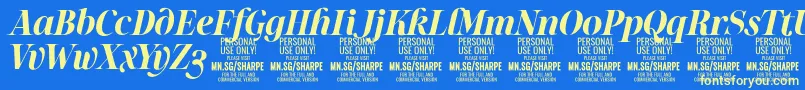 SharpeBoIt PERSONAL Font – Yellow Fonts on Blue Background