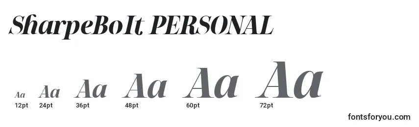 SharpeBoIt PERSONAL Font Sizes