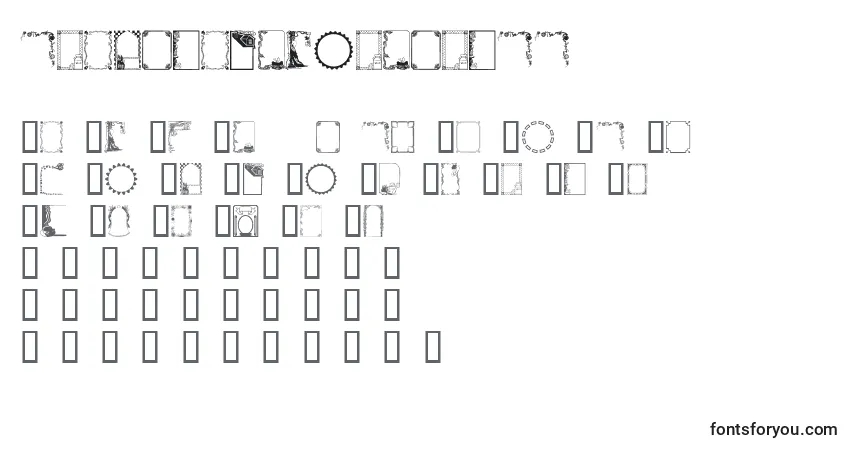 Schriftart Framesandbordersii – Alphabet, Zahlen, spezielle Symbole