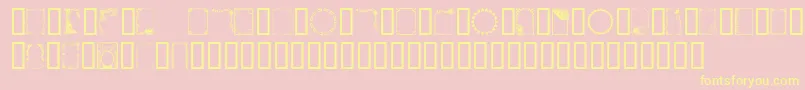 Framesandbordersii Font – Yellow Fonts on Pink Background