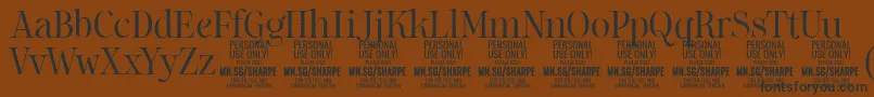 SharpeLi PERSONAL Font – Black Fonts on Brown Background