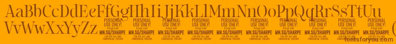 SharpeLi PERSONAL Font – Brown Fonts on Orange Background