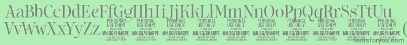 SharpeLi PERSONAL Font – Gray Fonts on Green Background