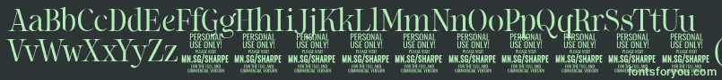 SharpeLi PERSONAL-Schriftart – Grüne Schriften auf schwarzem Hintergrund