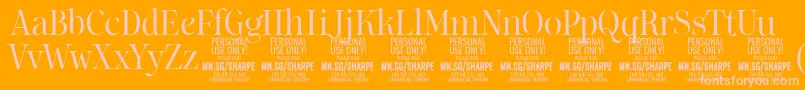 SharpeLi PERSONAL Font – Pink Fonts on Orange Background