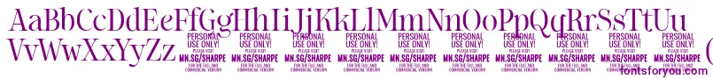 SharpeLi PERSONAL Font – Purple Fonts on White Background