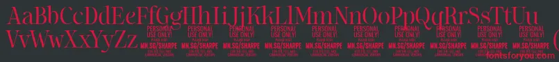 SharpeLi PERSONAL Font – Red Fonts on Black Background