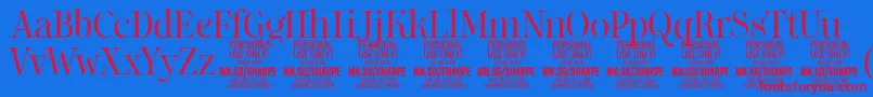 SharpeLi PERSONAL Font – Red Fonts on Blue Background