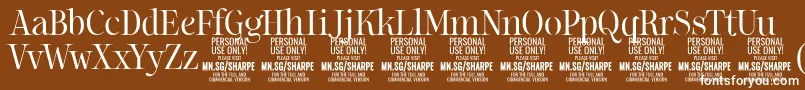 Шрифт SharpeLi PERSONAL – белые шрифты на коричневом фоне