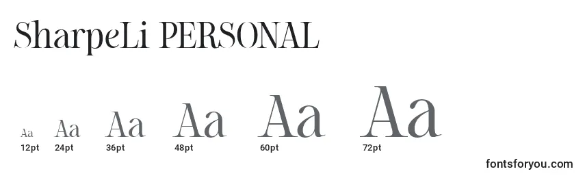 Размеры шрифта SharpeLi PERSONAL