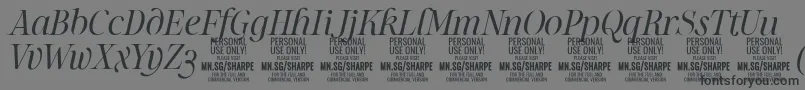 SharpeLiIt PERSONAL Font – Black Fonts on Gray Background