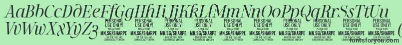 SharpeLiIt PERSONAL Font – Black Fonts on Green Background