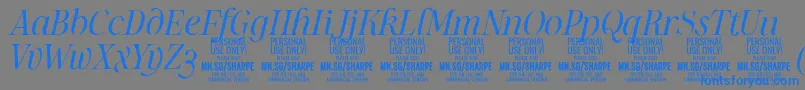 SharpeLiIt PERSONAL-fontti – siniset fontit harmaalla taustalla