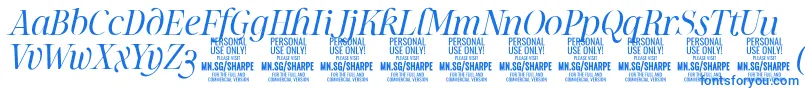 SharpeLiIt PERSONAL Font – Blue Fonts on White Background