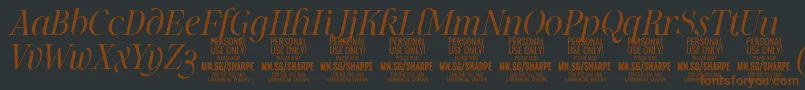 SharpeLiIt PERSONAL Font – Brown Fonts on Black Background
