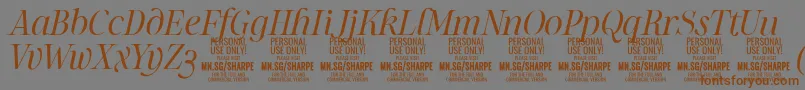 SharpeLiIt PERSONAL Font – Brown Fonts on Gray Background