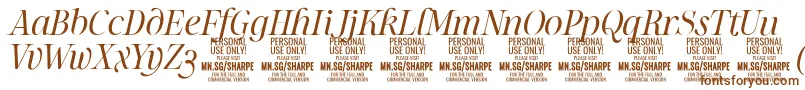 Шрифт SharpeLiIt PERSONAL – коричневые шрифты на белом фоне