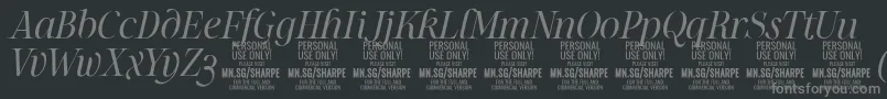 SharpeLiIt PERSONAL Font – Gray Fonts on Black Background