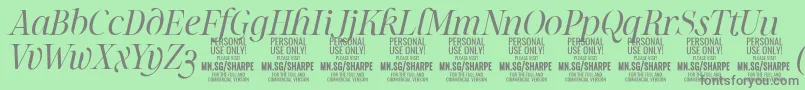 SharpeLiIt PERSONAL Font – Gray Fonts on Green Background
