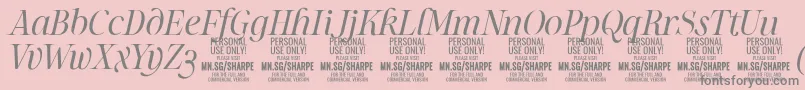 SharpeLiIt PERSONAL Font – Gray Fonts on Pink Background