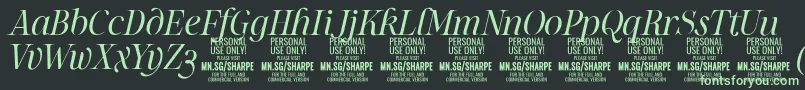 SharpeLiIt PERSONAL Font – Green Fonts on Black Background