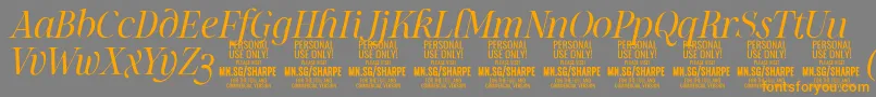 SharpeLiIt PERSONAL Font – Orange Fonts on Gray Background