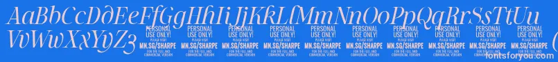 SharpeLiIt PERSONAL Font – Pink Fonts on Blue Background