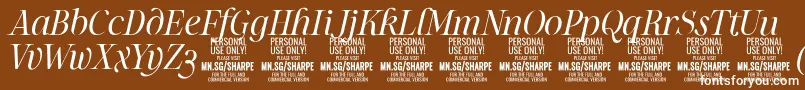 SharpeLiIt PERSONAL Font – White Fonts on Brown Background