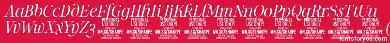 SharpeLiIt PERSONAL Font – White Fonts on Red Background