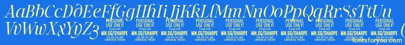 SharpeLiIt PERSONAL Font – Yellow Fonts on Blue Background