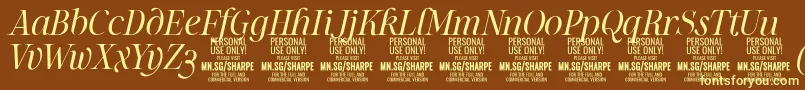 SharpeLiIt PERSONAL Font – Yellow Fonts on Brown Background
