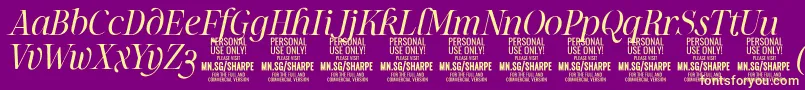 SharpeLiIt PERSONAL Font – Yellow Fonts on Purple Background