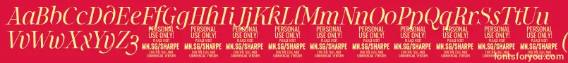 SharpeLiIt PERSONAL Font – Yellow Fonts on Red Background
