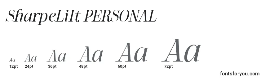 SharpeLiIt PERSONAL Font Sizes