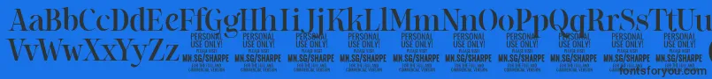 SharpeMe PERSONAL Font – Black Fonts on Blue Background