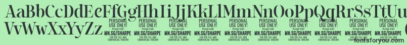 SharpeMe PERSONAL Font – Black Fonts on Green Background