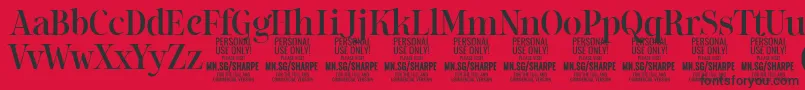 SharpeMe PERSONAL Font – Black Fonts on Red Background