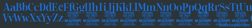 SharpeMe PERSONAL Font – Blue Fonts on Black Background