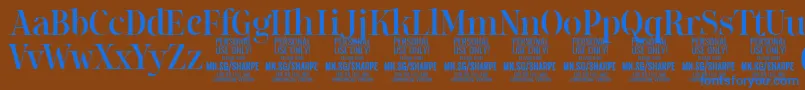 SharpeMe PERSONAL Font – Blue Fonts on Brown Background