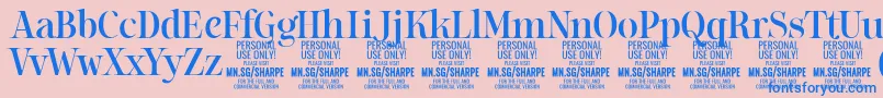 SharpeMe PERSONAL Font – Blue Fonts on Pink Background