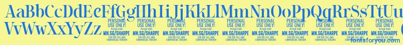 SharpeMe PERSONAL Font – Blue Fonts on Yellow Background