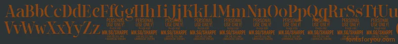 SharpeMe PERSONAL Font – Brown Fonts on Black Background