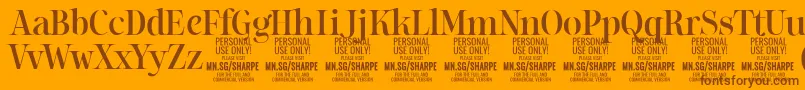 SharpeMe PERSONAL Font – Brown Fonts on Orange Background